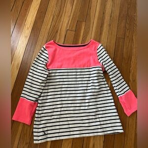 Joules Pink and Navy Striped Top
